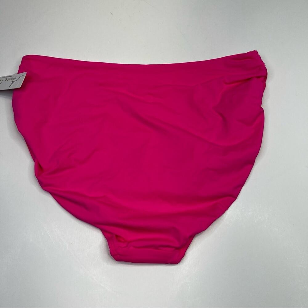 Anne Cole High Waist Shirred Bikini bottoms pink punch - XL - Picture 7 of 11